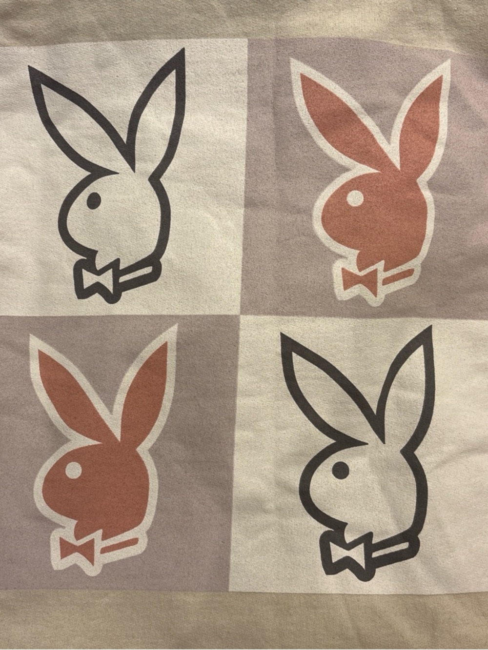 PLAYBOY Tan Bunny Logo Pullover Hoodie - Picture 7 of 7